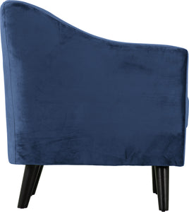 Ashley 1 Seater Sofa - Blue Velvet Fabric