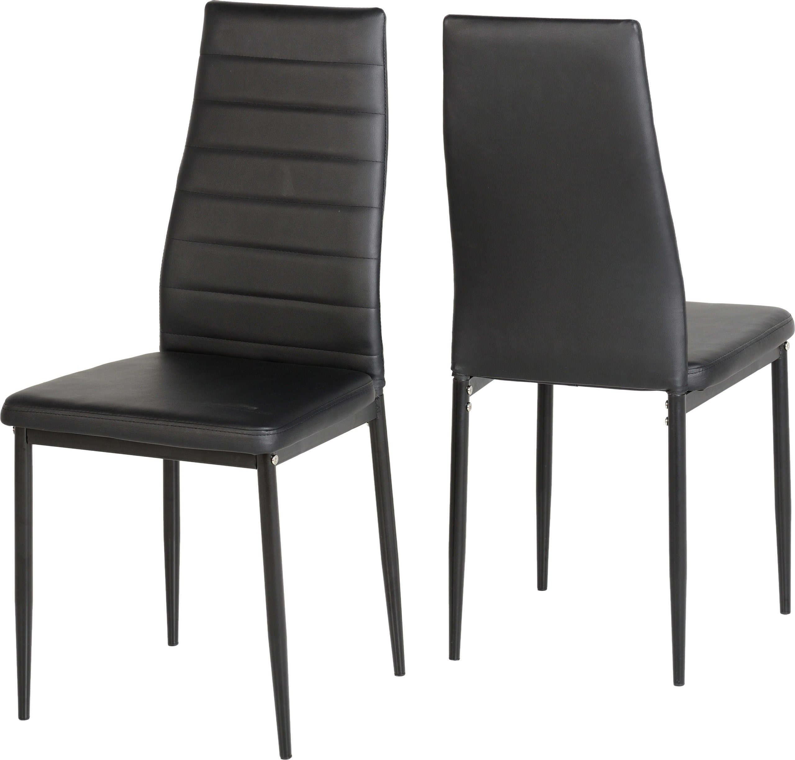 Abbey Chair Black Faux Leather x2