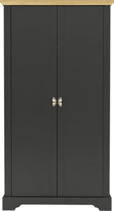 Toledo 2 Door Wardrobe Grey/Oak Effect