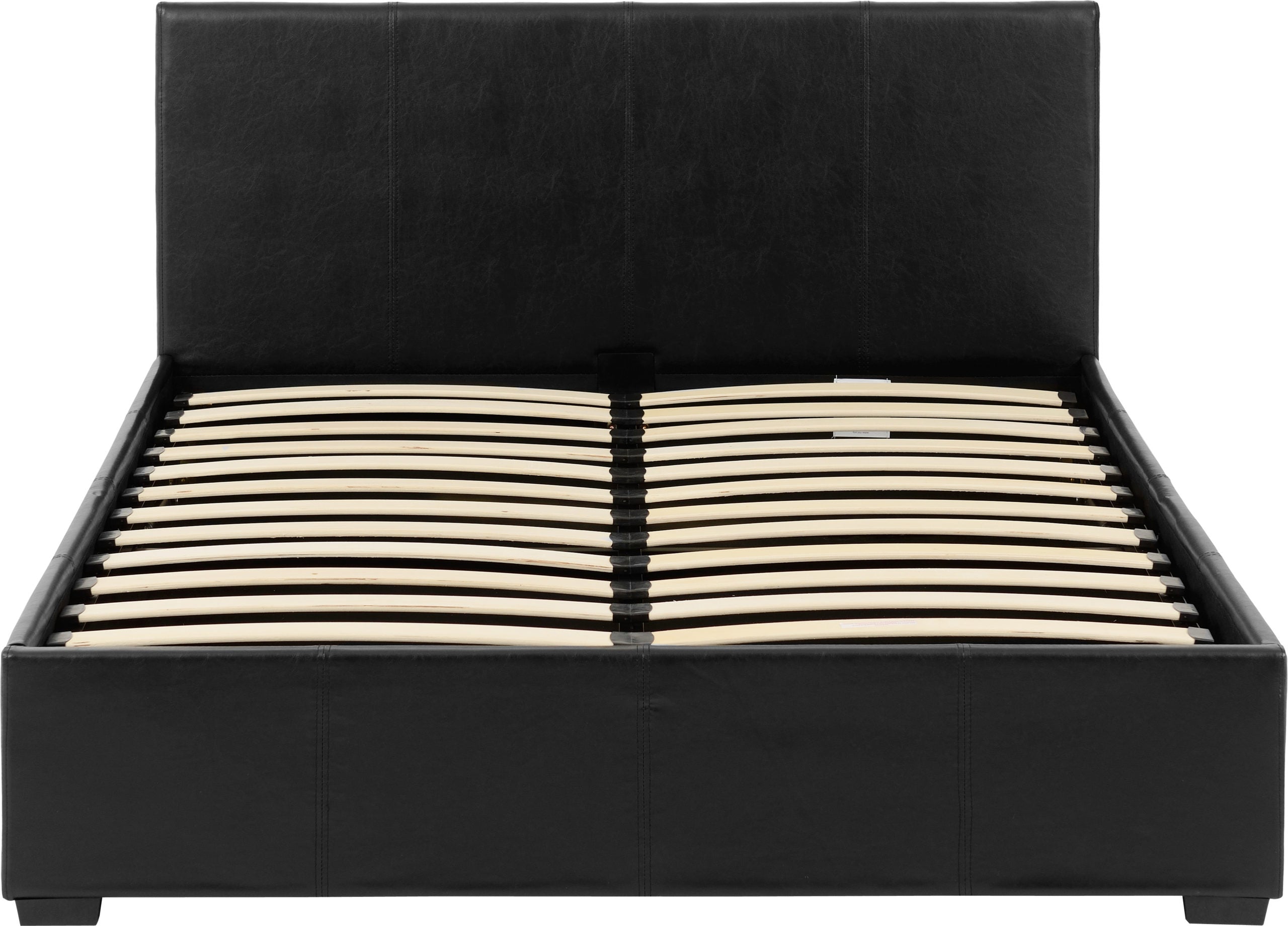 Waverley 5' Storage Bed Black Faux Leather
