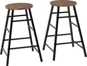 Athens Bar Stool x2  Acacia Effect/Black