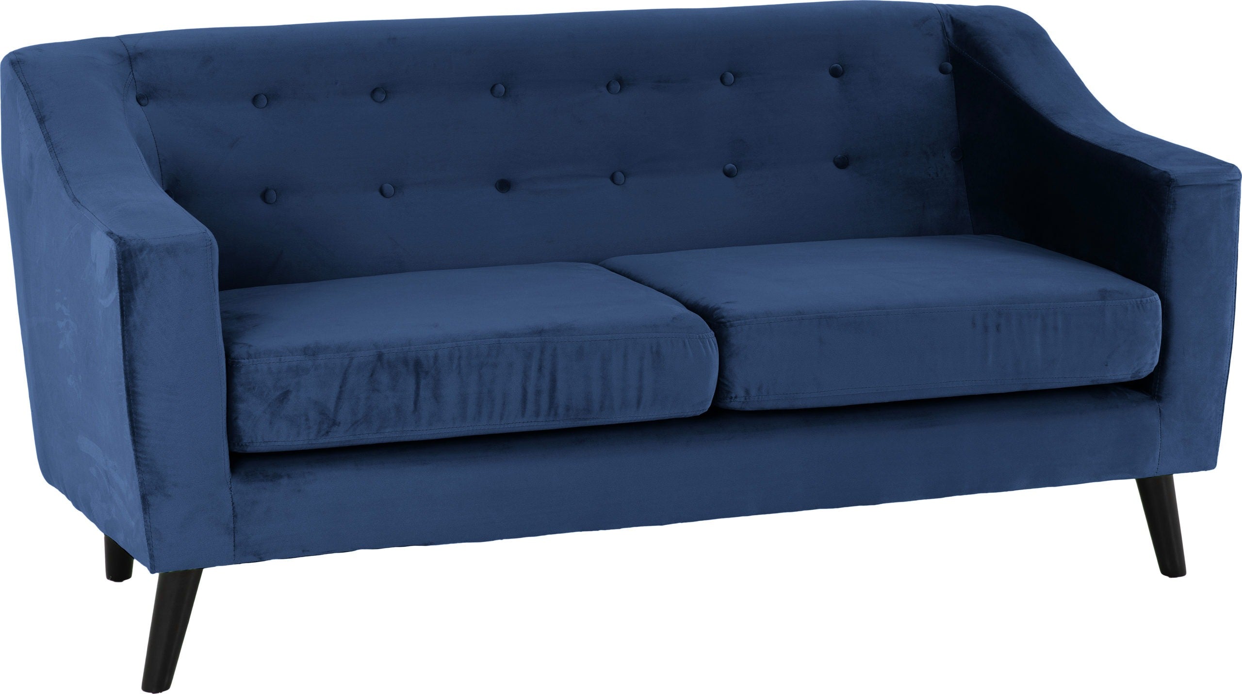 Ashley 3 Seater Sofa Blue Velvet Fabric