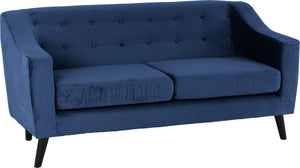 Ashley 3 Seater Sofa Blue Velvet Fabric