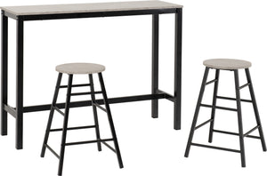 Athens Breakfast Bar set-Concrete Effect/Black