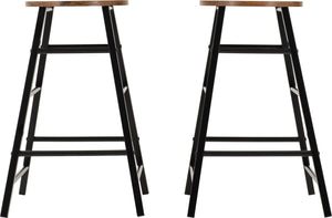 Athens Bar Stool x2  Acacia Effect/Black