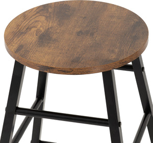 Athens Bar Stool x2  Acacia Effect/Black