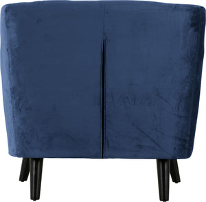Ashley 1 Seater Sofa - Blue Velvet Fabric