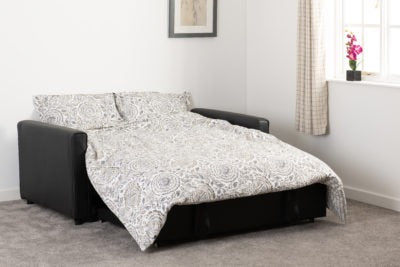 Astoria Sofa Bed Black Faux Leather