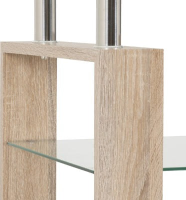 Milan Coffee Table Sonoma Oak Effect Veneer/Clear Glass/Silver