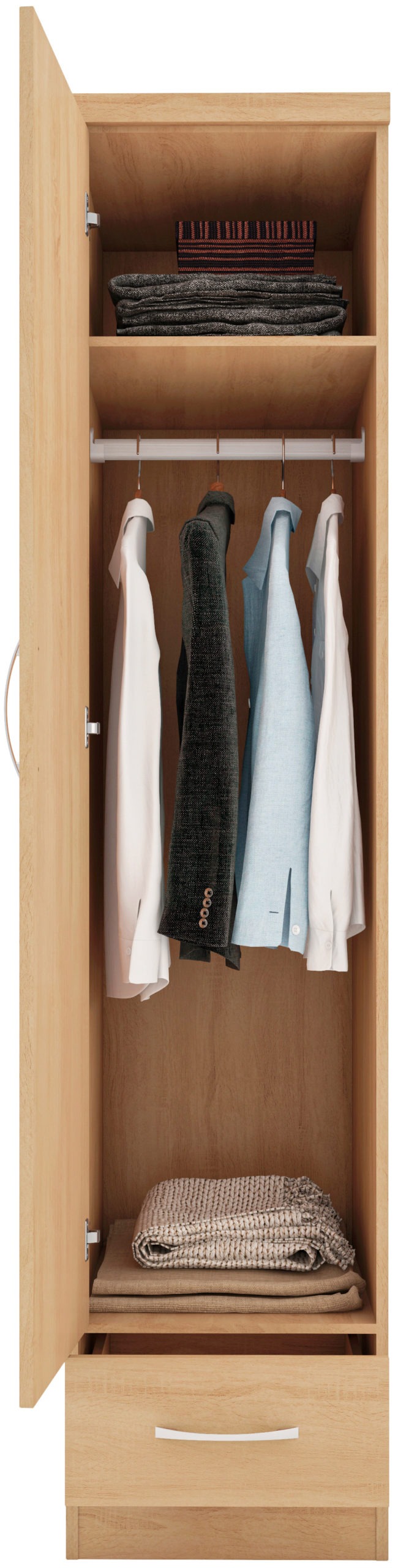 Nevada 1 Door 1 Drawer Wardrobe Sonoma Oak Effect