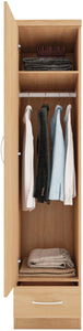 Nevada 1 Door 1 Drawer Wardrobe Sonoma Oak Effect