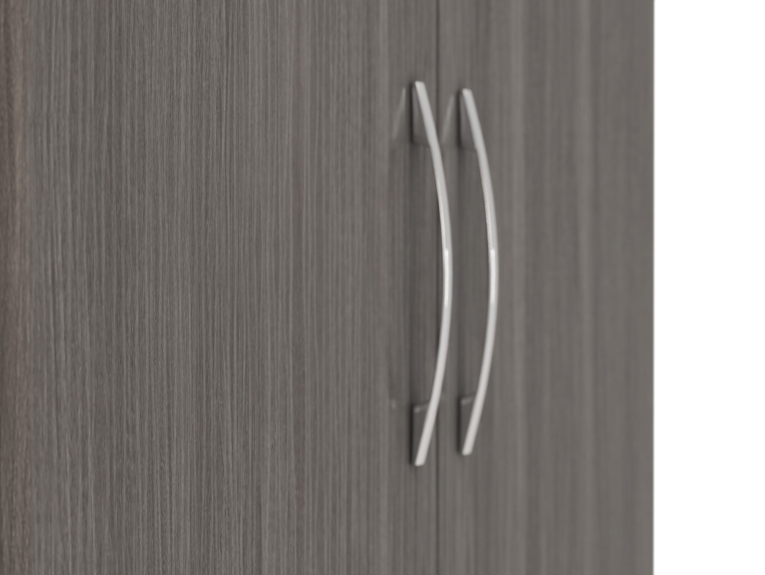 Nevada 2 Door 1 Drawer Wardrobe Black Wood Grain