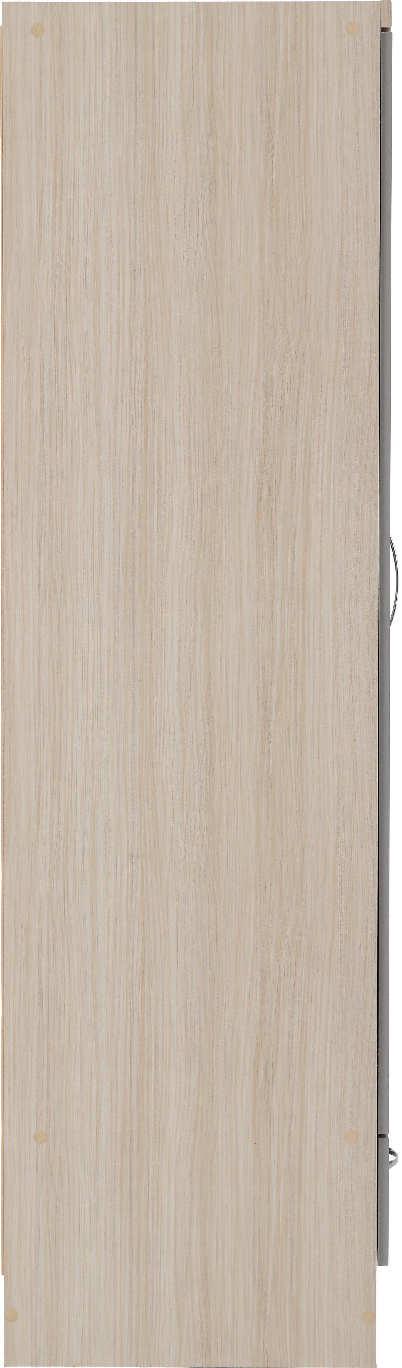 Nevada 2 Door 1 Drawer Wardrobe Grey Gloss/Light Oak Effect Veneer