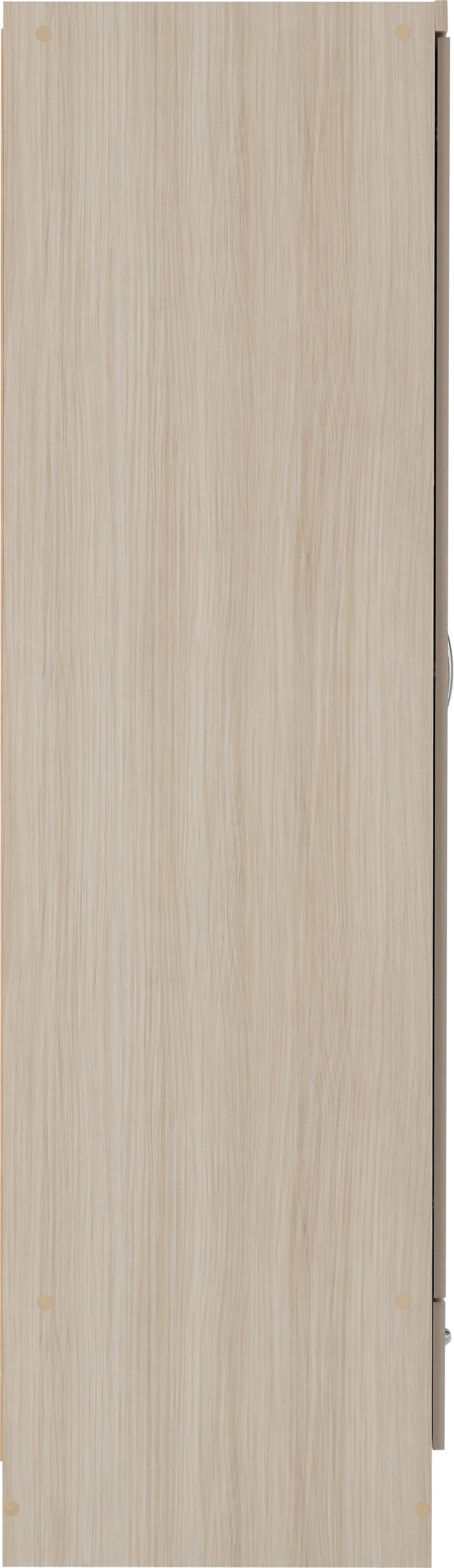 Nevada 2 Door 1 Drawer Wardrobe Oyster Gloss/Light Oak Effect Veneer