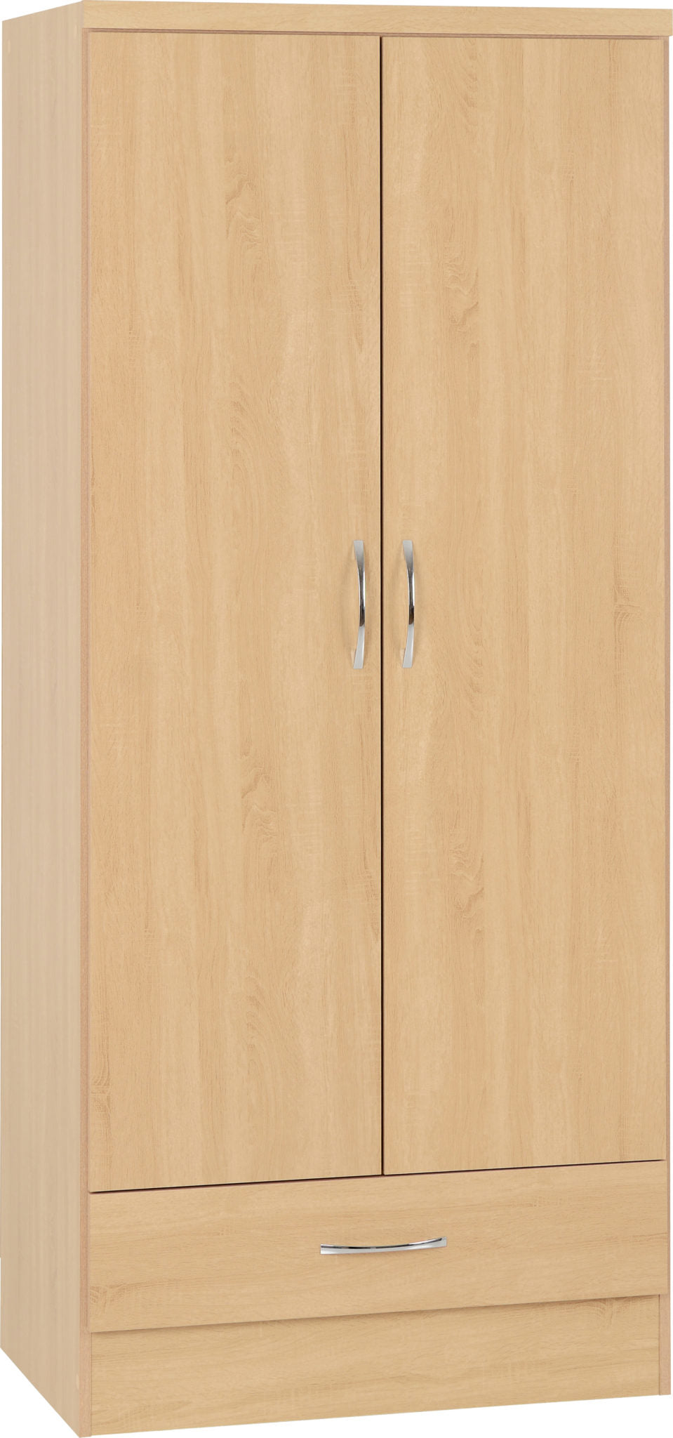 Nevada 2 Door 1 Drawer Wardrobe Sonoma Oak Effect