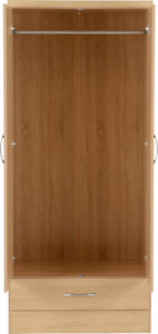 Nevada 2 Door 1 Drawer Wardrobe Sonoma Oak Effect