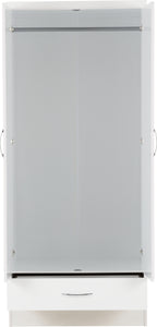 Nevada 2 Door 1 Drawer Wardrobe White Gloss