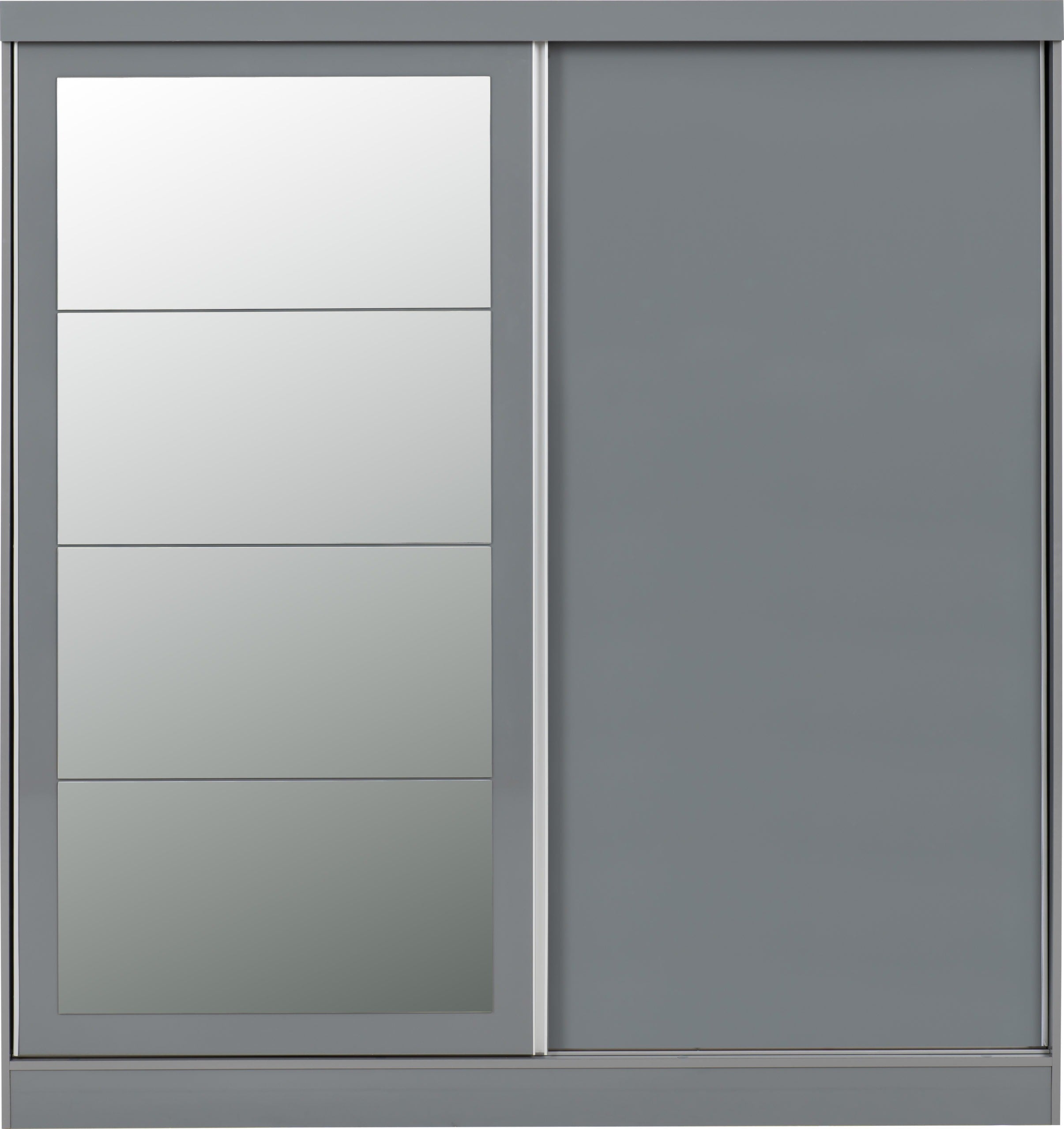 Nevada 2 Door Sliding Wardrobe Grey Gloss
