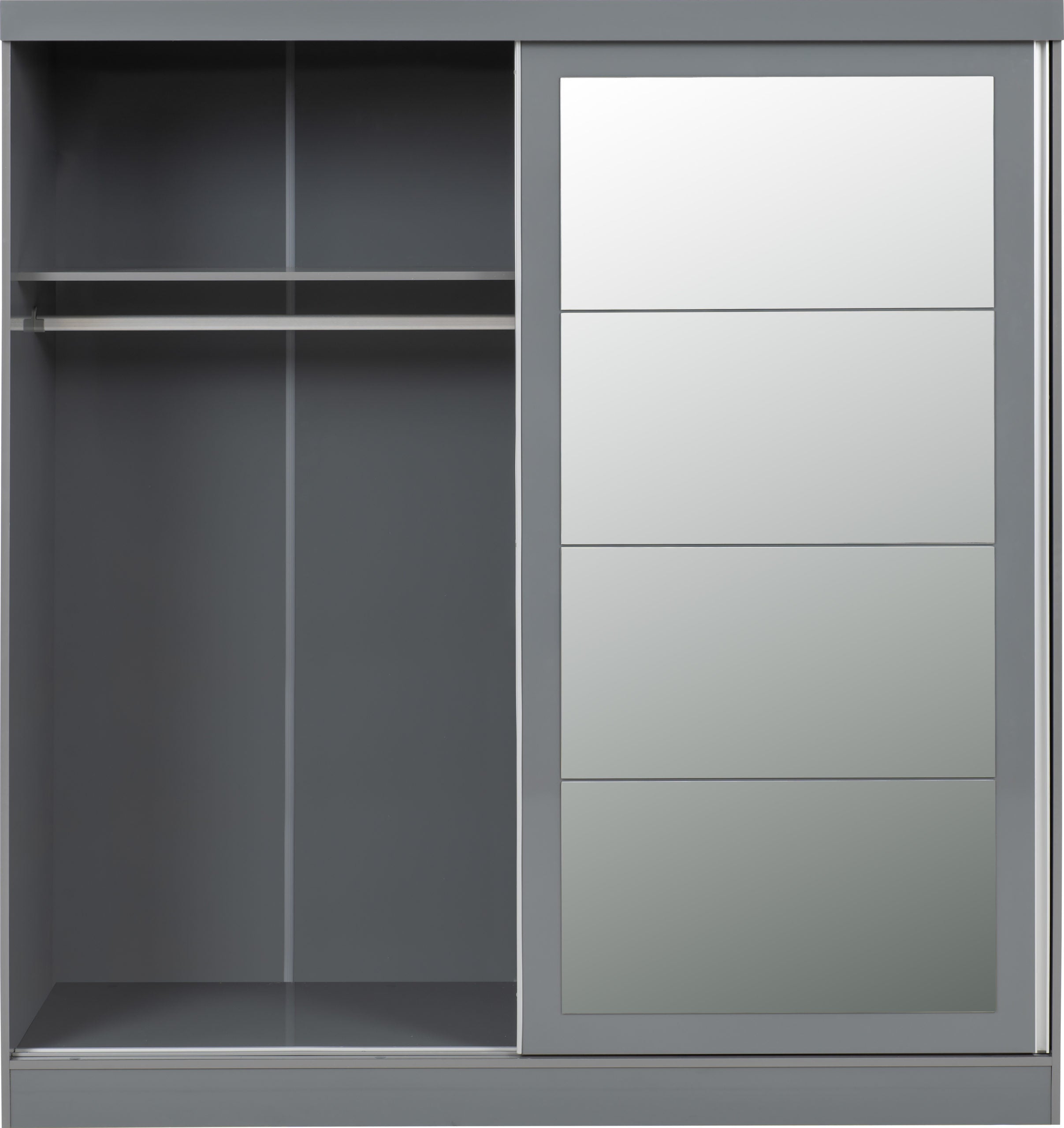 Nevada 2 Door Sliding Wardrobe Grey Gloss