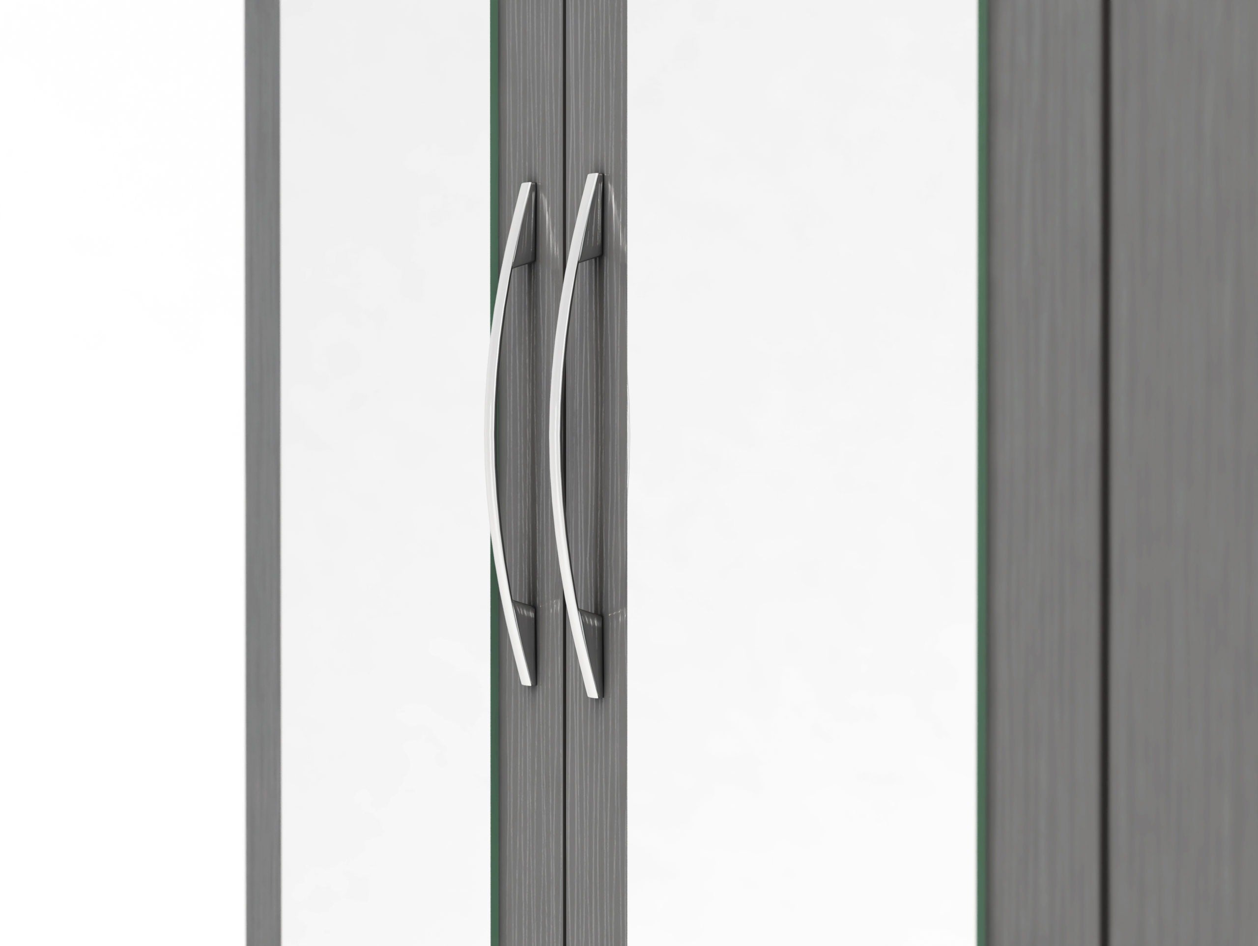 Nevada 3 Door 2 Drawer Mirrored Wardrobe 3D Effect Grey