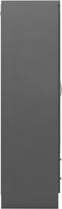Nevada 3 Door 2 Drawer Mirrored Wardrobe 3D Effect Grey