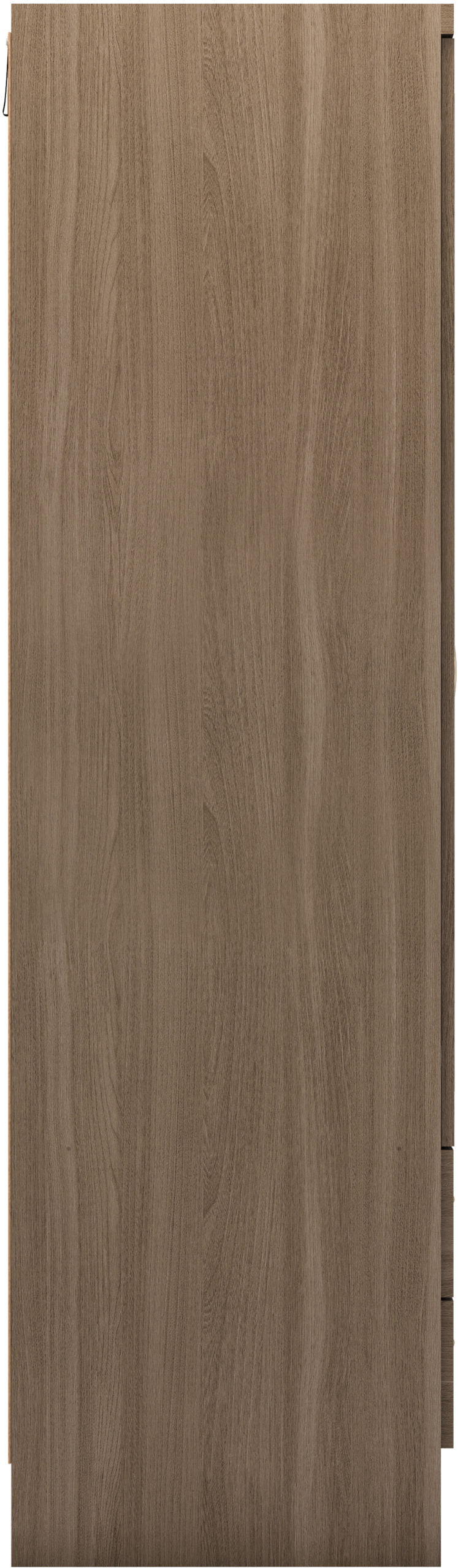 Nevada 3 Door 2 Drawer Mirrored Wardrobe Rustic Oak Effect