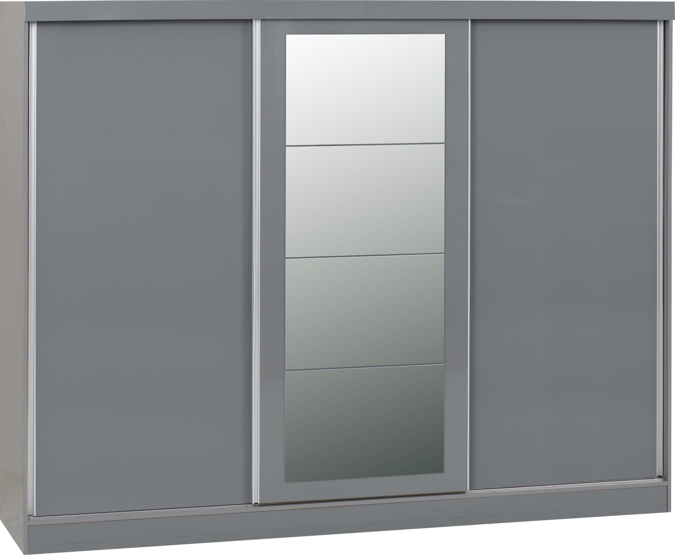 Nevada 3 Door Sliding Wardrobe Grey Gloss