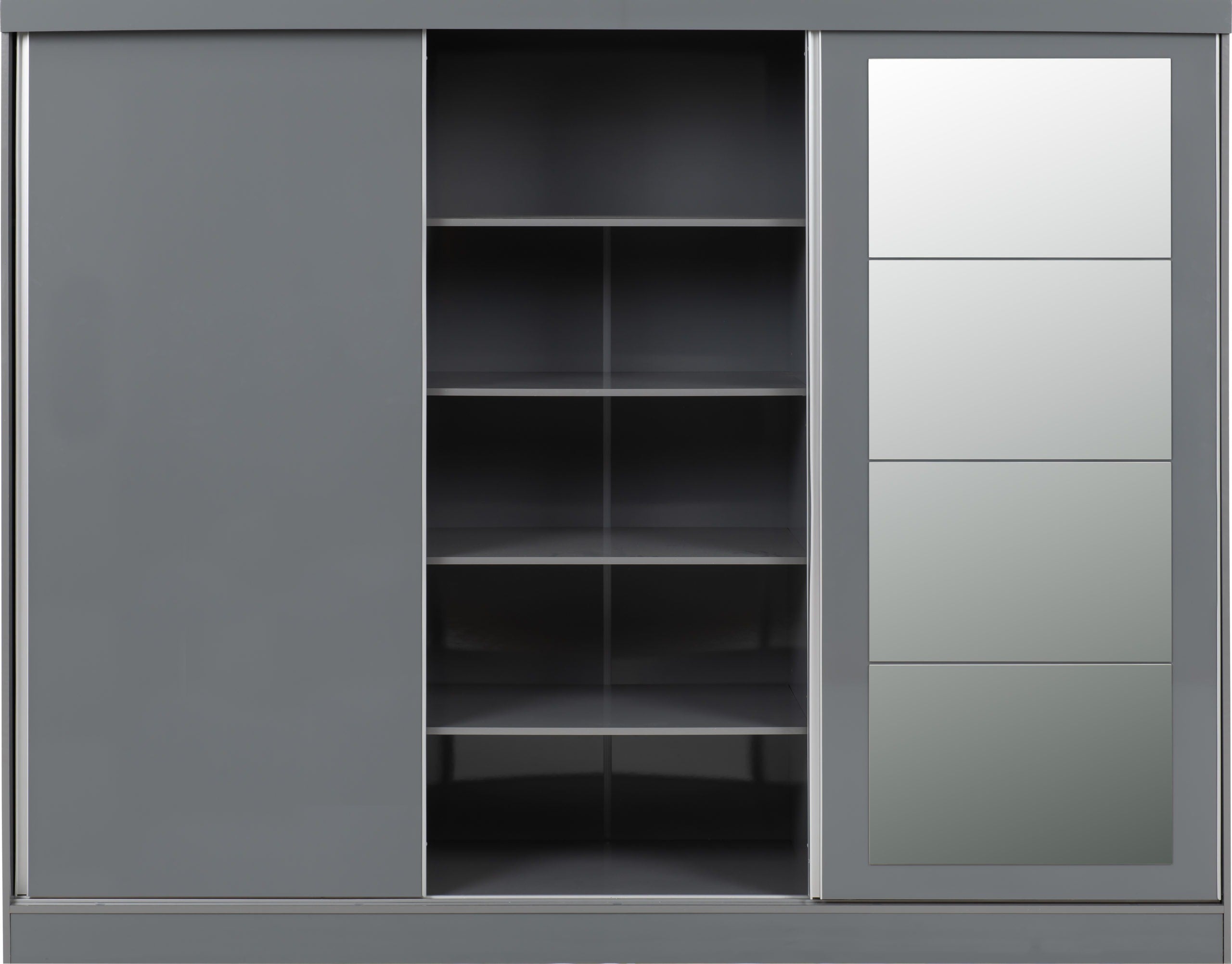 Nevada 3 Door Sliding Wardrobe Grey Gloss