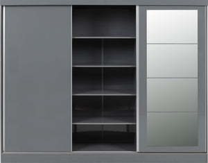 Nevada 3 Door Sliding Wardrobe Grey Gloss