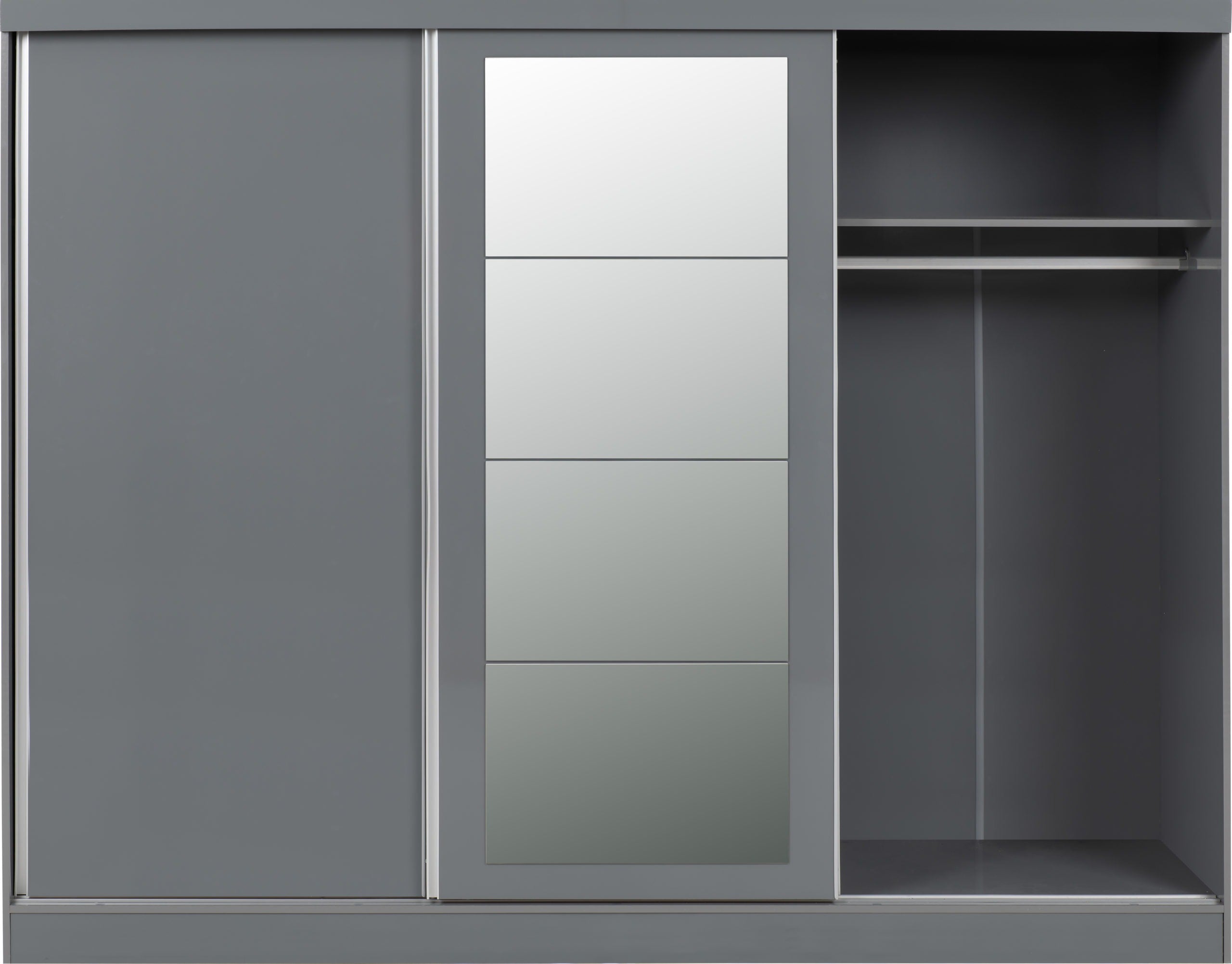 Nevada 3 Door Sliding Wardrobe Grey Gloss