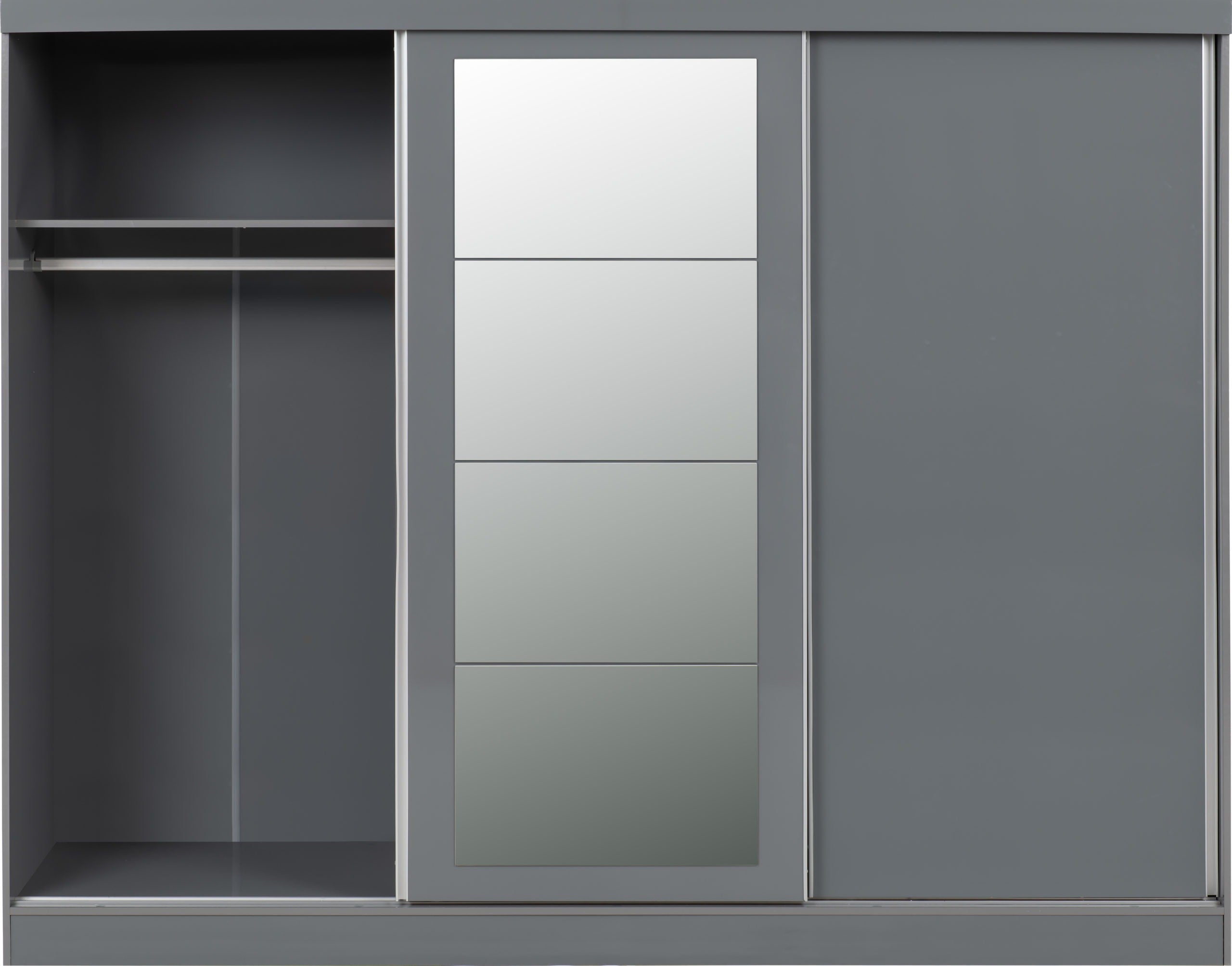 Nevada 3 Door Sliding Wardrobe Grey Gloss