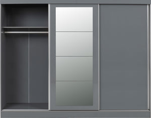Nevada 3 Door Sliding Wardrobe Grey Gloss