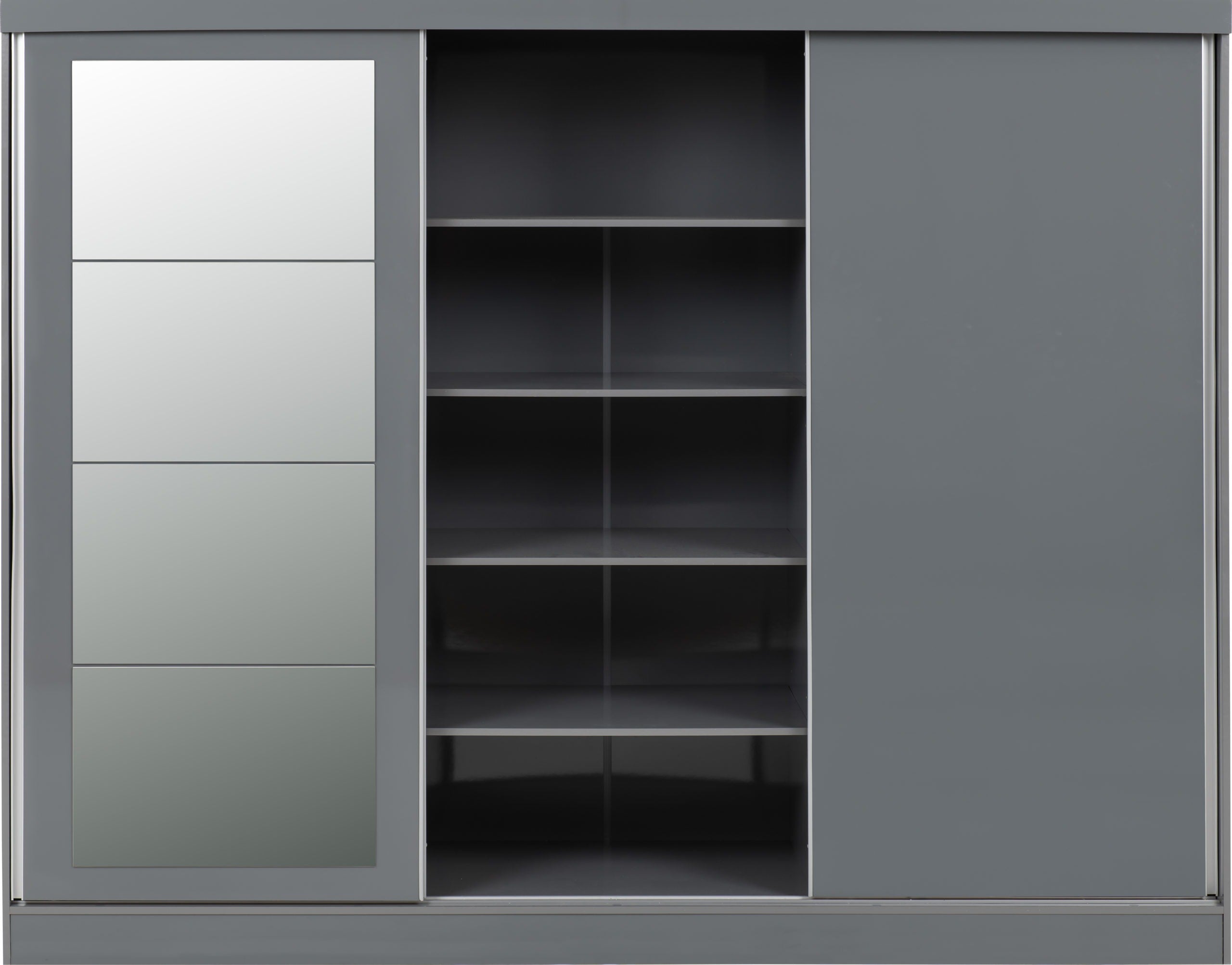Nevada 3 Door Sliding Wardrobe Grey Gloss