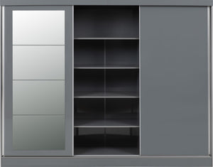 Nevada 3 Door Sliding Wardrobe Grey Gloss