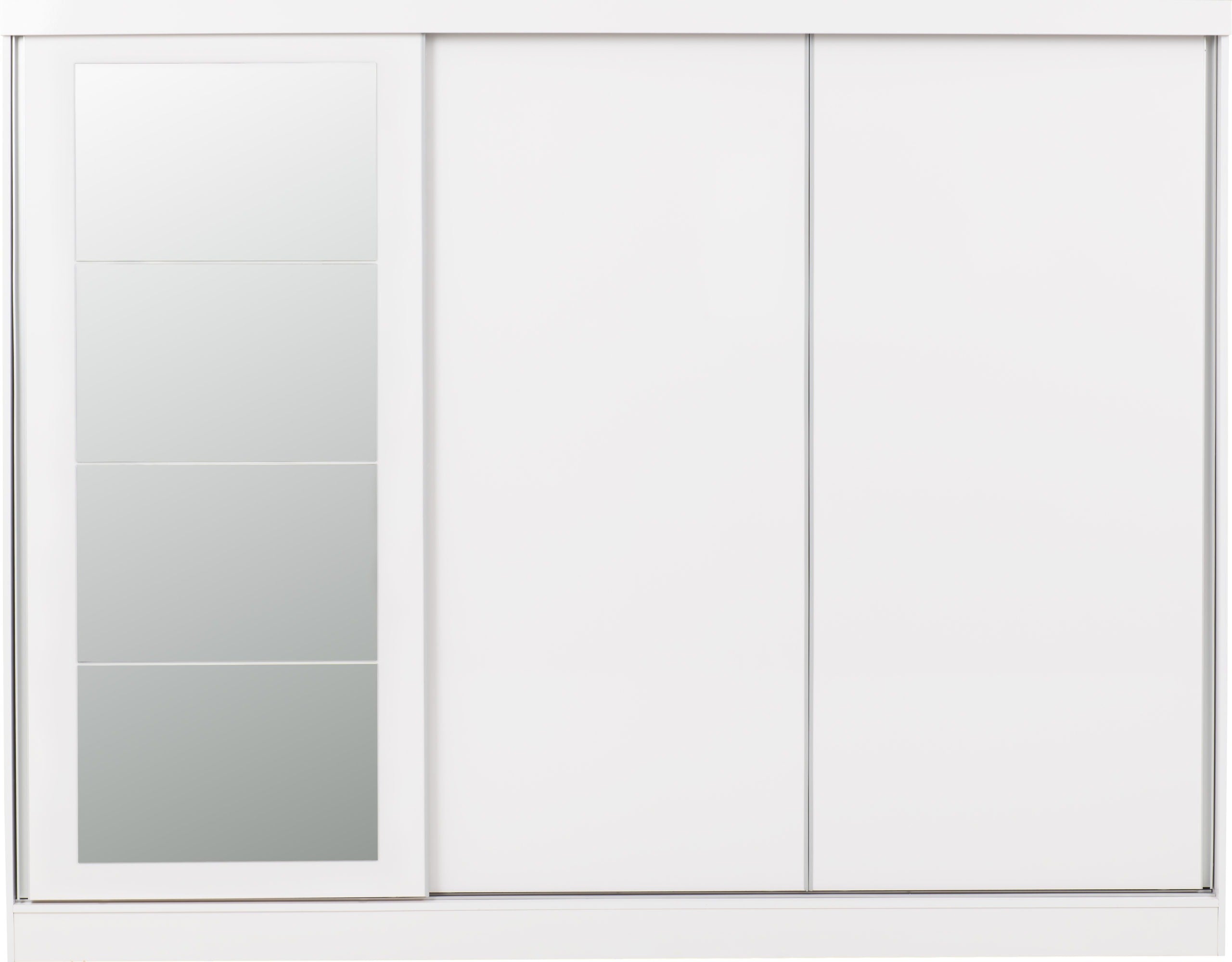 Nevada 3 Door Sliding Wardrobe White Gloss