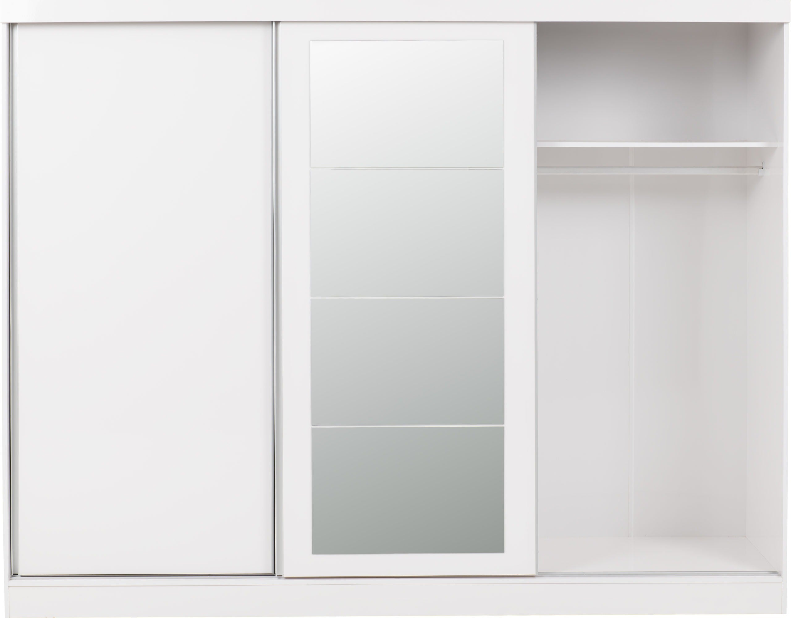 Nevada 3 Door Sliding Wardrobe White Gloss