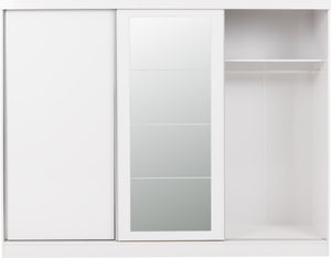 Nevada 3 Door Sliding Wardrobe White Gloss