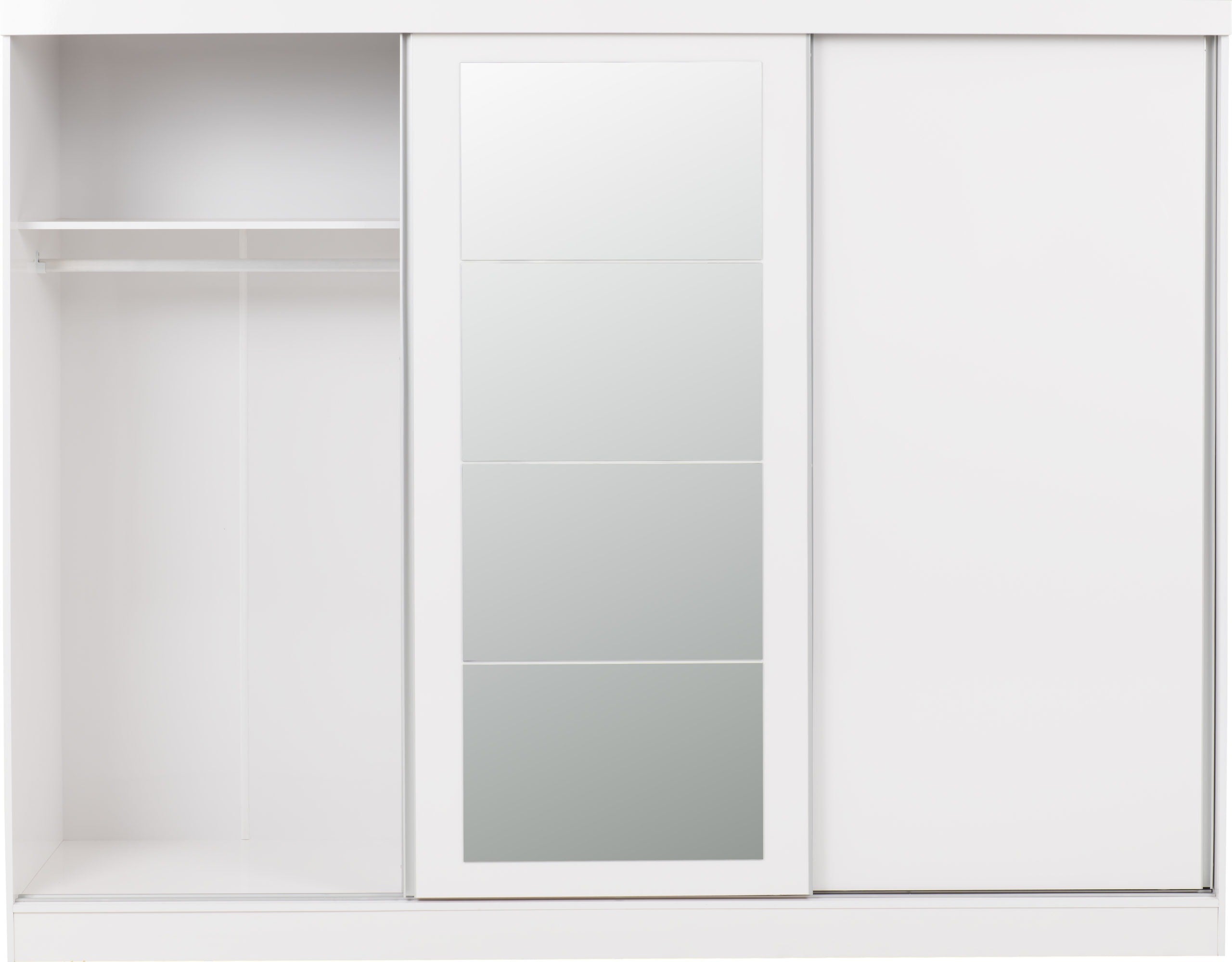 Nevada 3 Door Sliding Wardrobe White Gloss