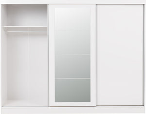 Nevada 3 Door Sliding Wardrobe White Gloss