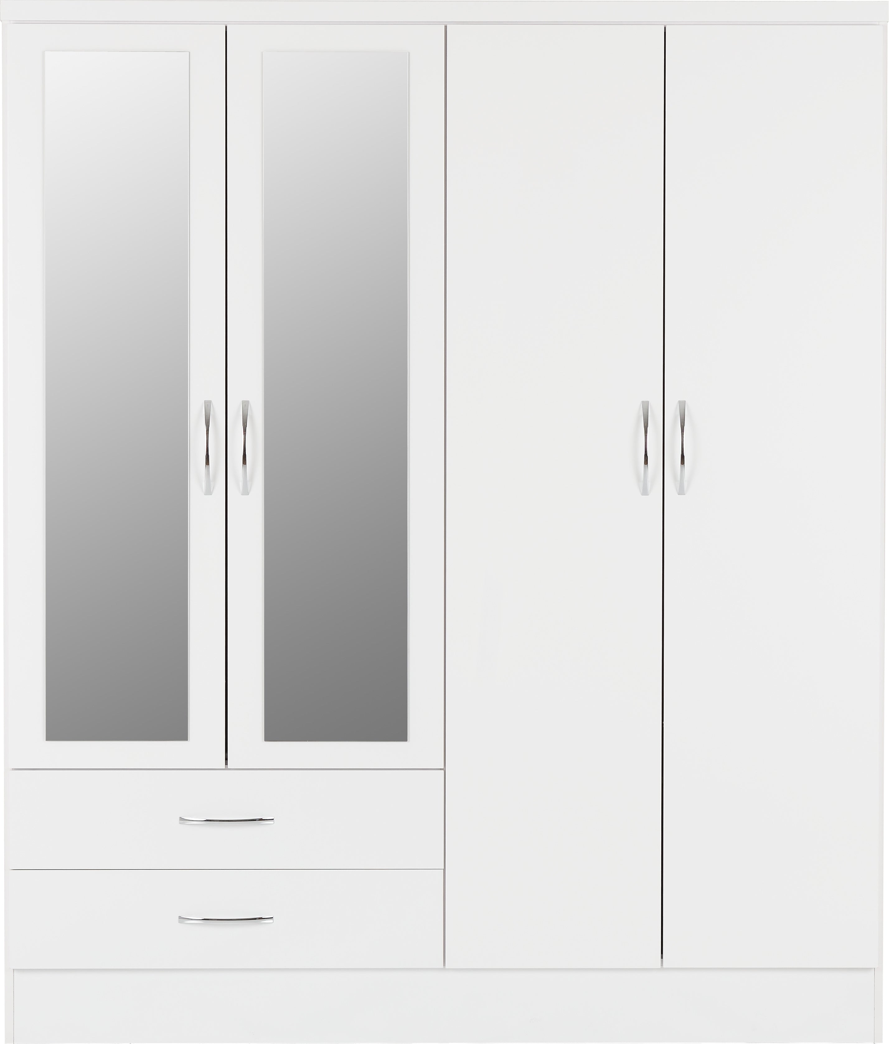 Nevada 4 Door 2 Drawer Mirrored Wardrobe Sonoma Oak Effect