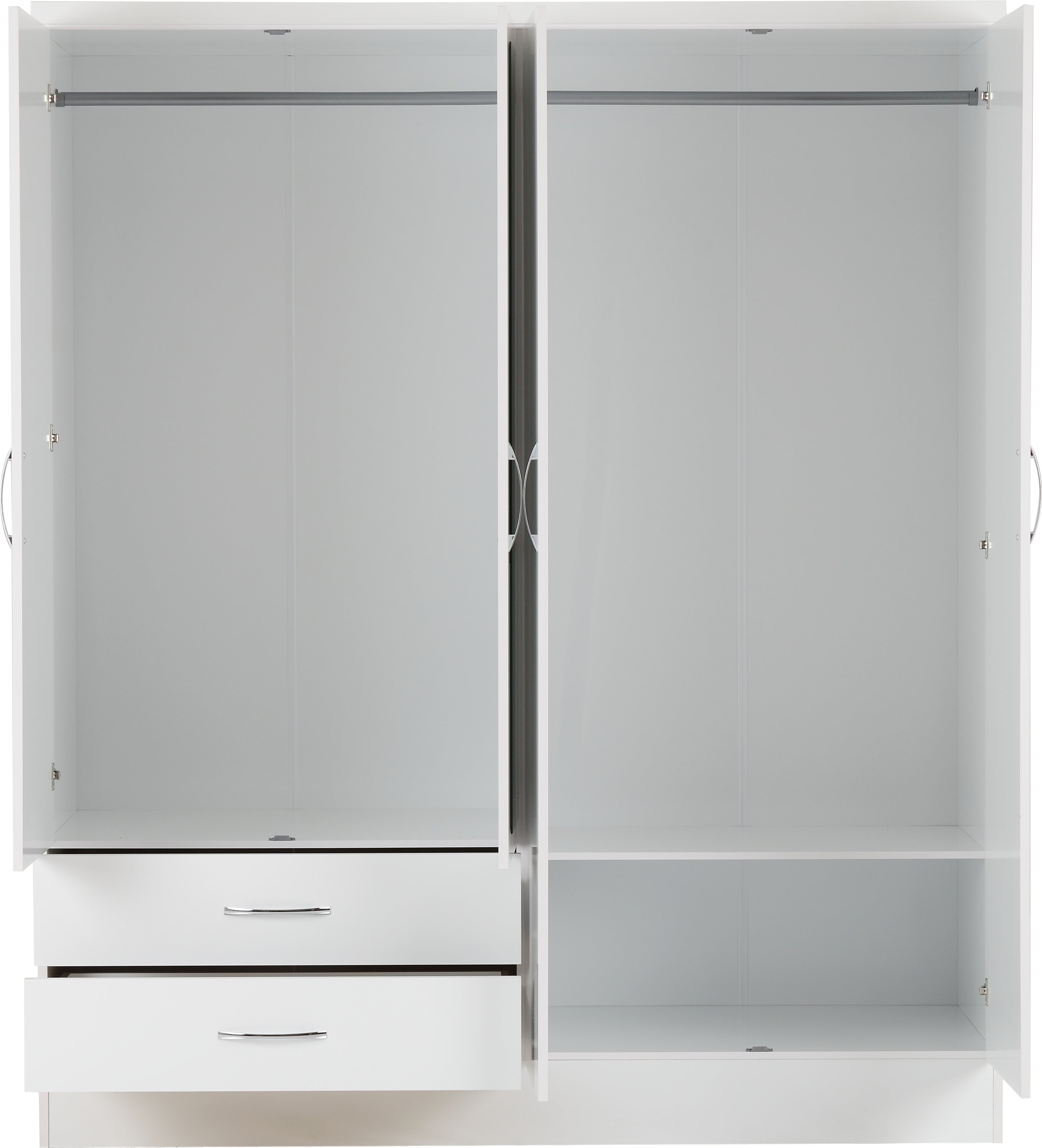 Nevada 4 Door 2 Drawer Mirrored Wardrobe Sonoma Oak Effect