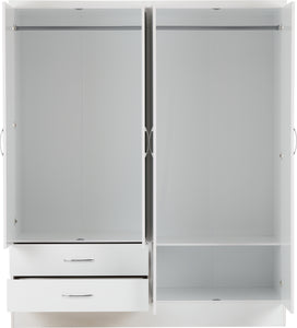 Nevada 4 Door 2 Drawer Mirrored Wardrobe Sonoma Oak Effect