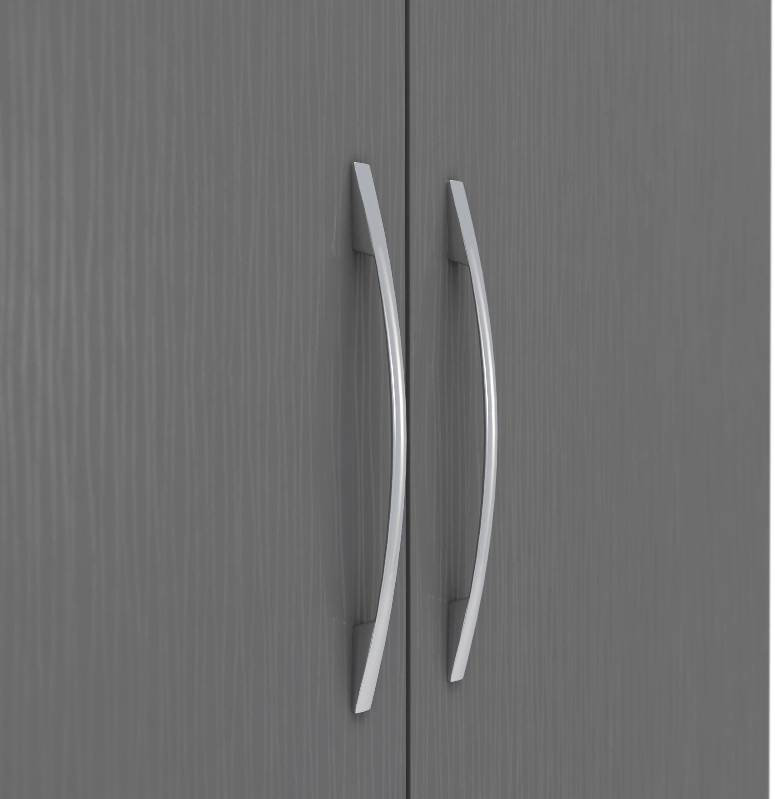 Nevada 6 Door 2 Drawer Mirrored Wardrobe 3D Effect Grey