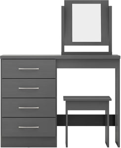 Nevada 4 Drawer Dressing Table Set 3D Effect Grey