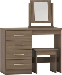 Nevada 4 Drawer Dressing Table Set Rustic Oak Effect