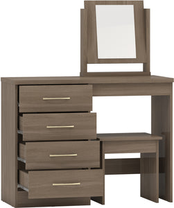Nevada 4 Drawer Dressing Table Set Rustic Oak Effect