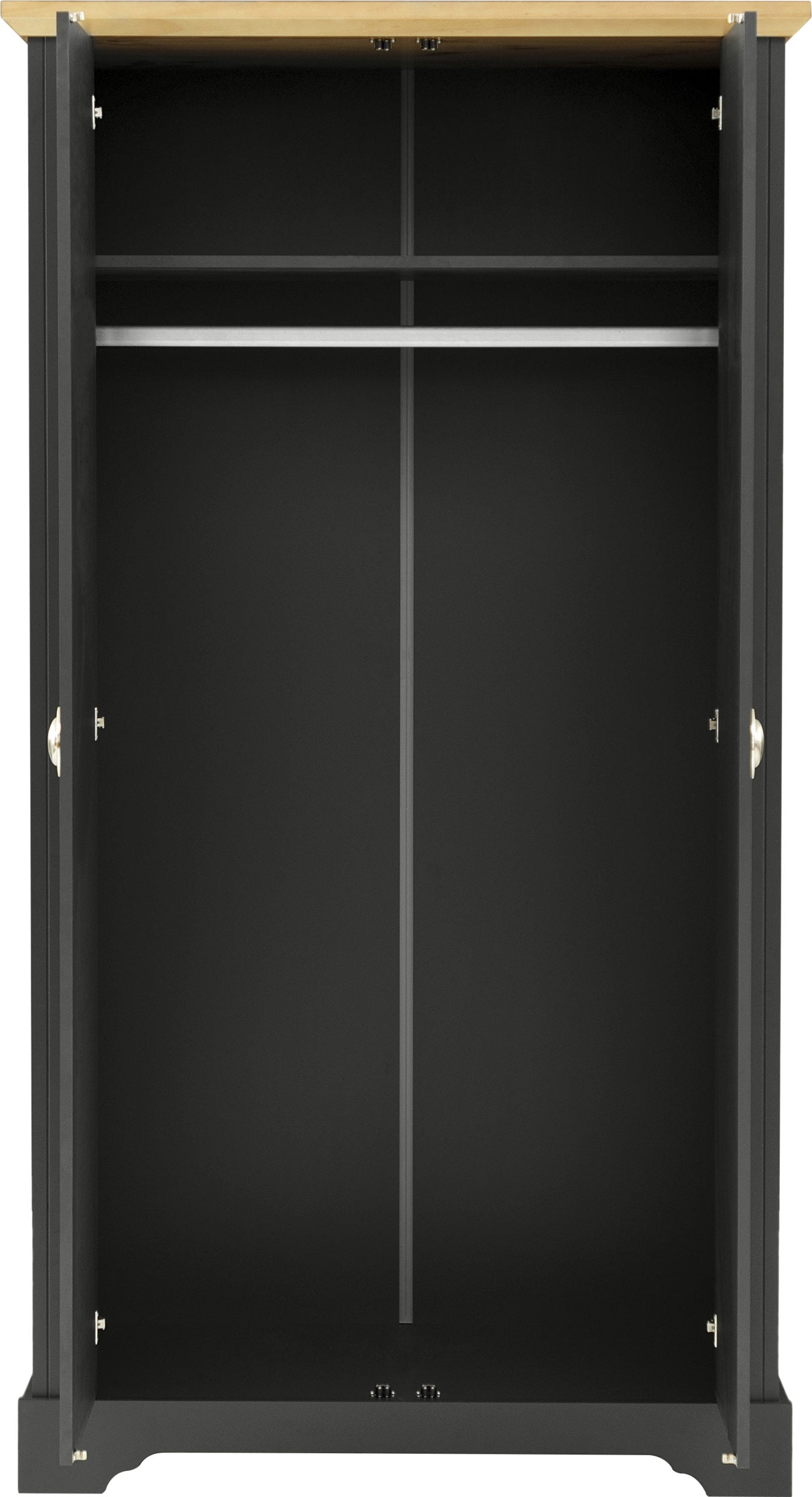 Toledo 2 Door Wardrobe Grey/Oak Effect
