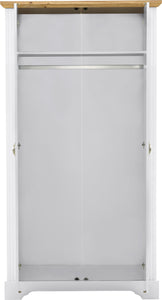 Toledo 2 Door Wardrobe White/Oak Effect