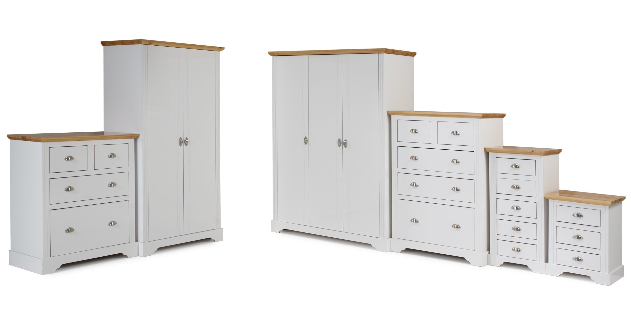 Toledo 2 Door Wardrobe White/Oak Effect