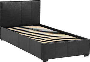 Waverley 3' Storage Bed Black Faux Leather